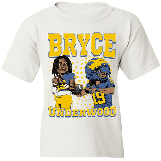 Valiant University of Michigan Bryce Underwood Caricature Youth Tee