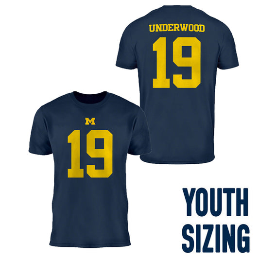 Valiant University of Michigan Football Bryce Underwood Youth Jersey Tee
