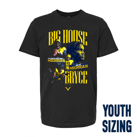 Valiant University of Michigan Football Bryce Underwood ''Big House Bryce" Youth Graphic Tee
