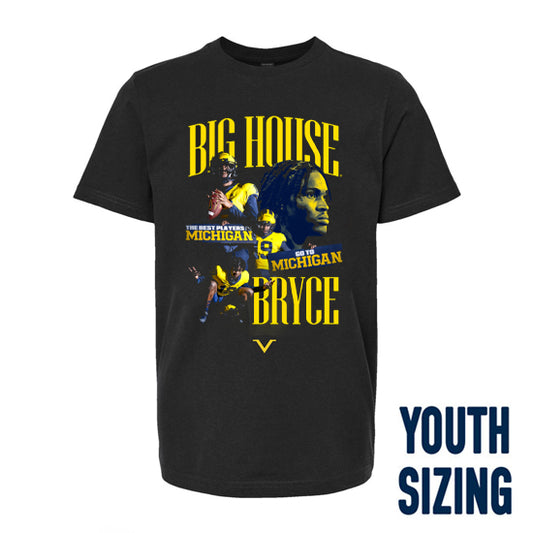 Valiant University of Michigan Football Bryce Underwood ''Big House Bryce" Youth Graphic Tee