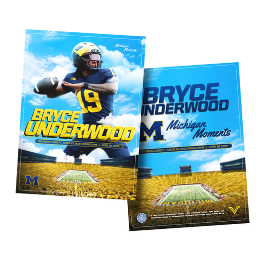 Valiant University of Michigan Football Bryce Underwood Spring Game Debut Michigan Moments Trading Card